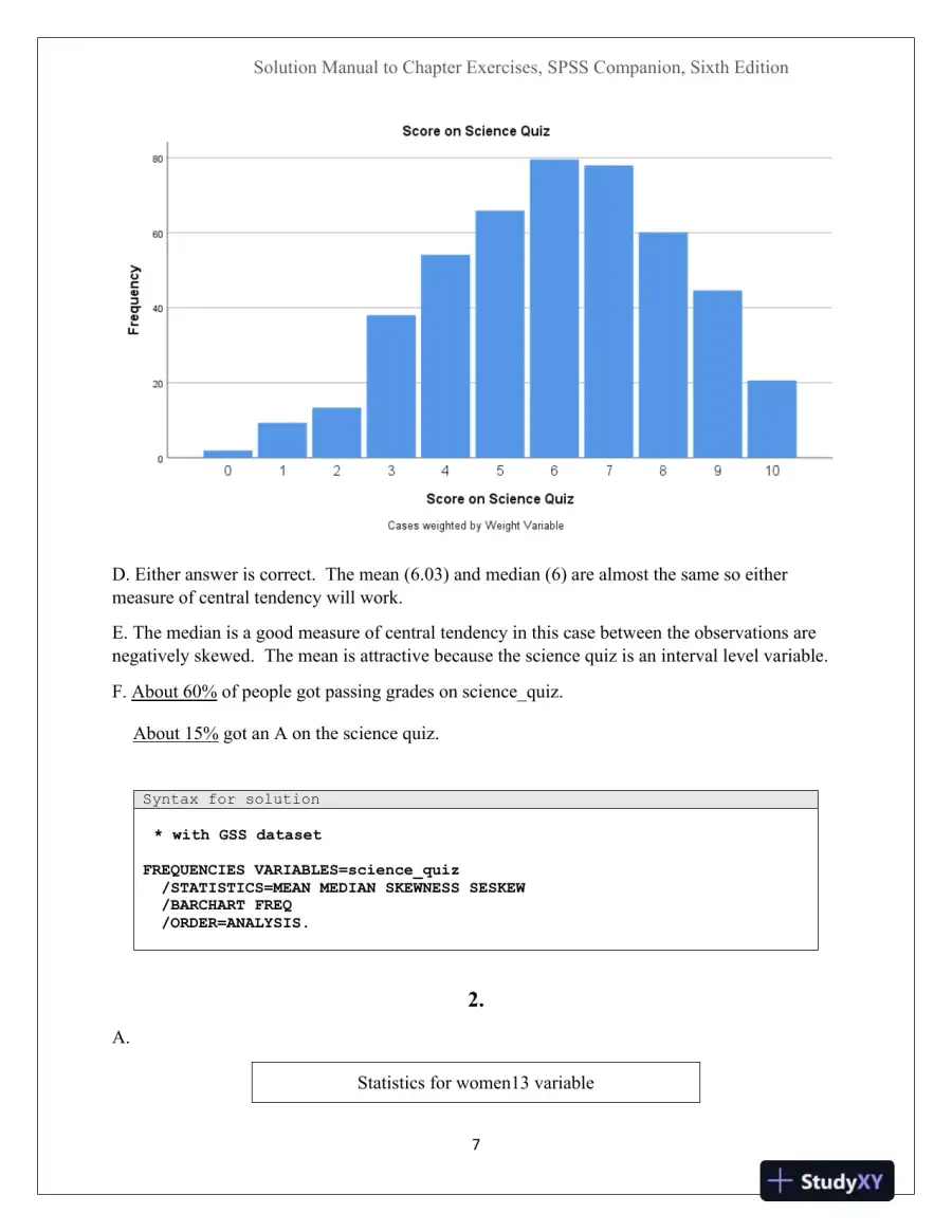 Solution Manual For An IBM SPSS Companion to Political Analysis, 6th Edition, page 7