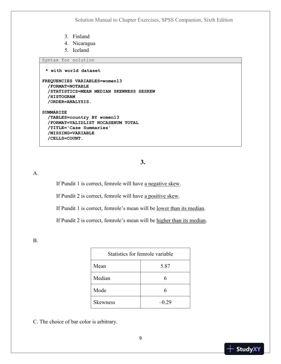 Solution Manual For An IBM SPSS Companion to Political Analysis, 6th Edition, page 9
