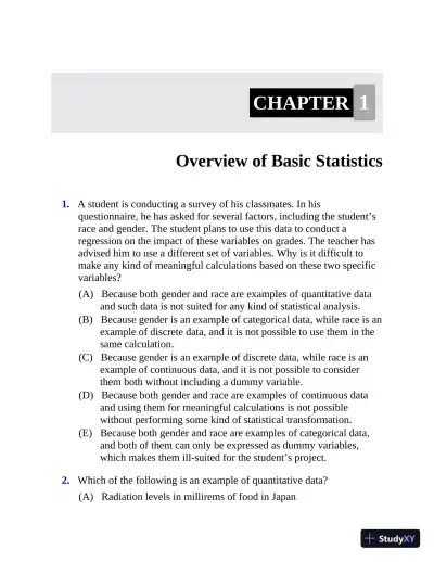 5 Steps to a 5: 500 AP Statistics Questions to Know by Test Day (2020) - Page 10 preview image