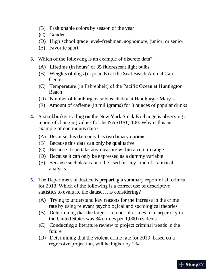 5 Steps to a 5: 500 AP Statistics Questions to Know by Test Day (2020), page 11