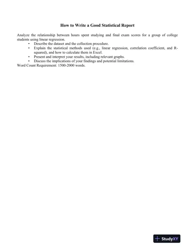 How to Write a Good Statistical Report - Page 1 preview image