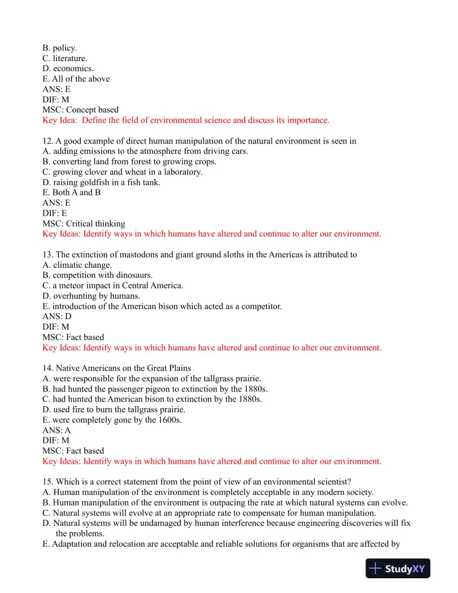 Environmental Science: Foundations and Applications 1st Edition Test Bank, page 5