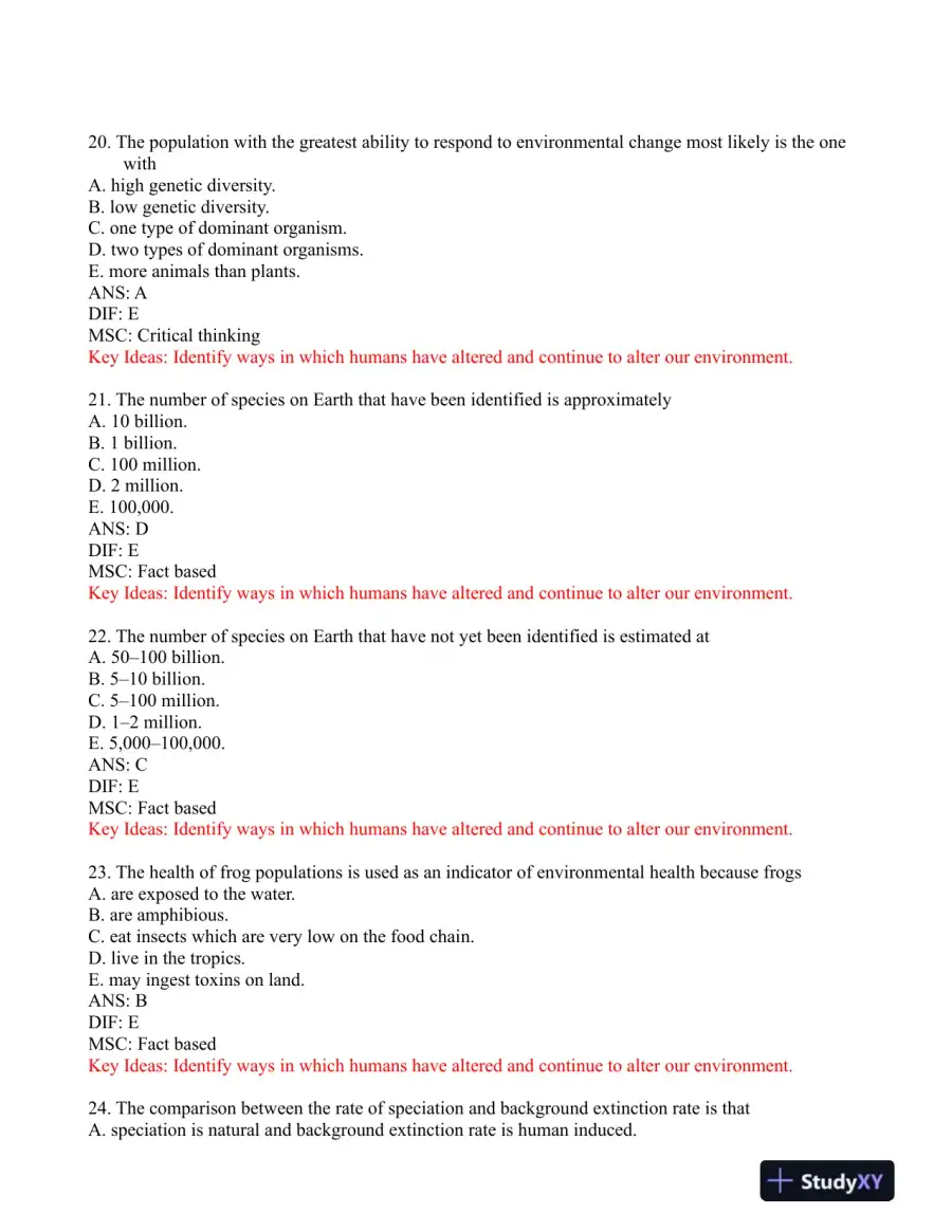 Environmental Science: Foundations and Applications 1st Edition Test Bank, page 7