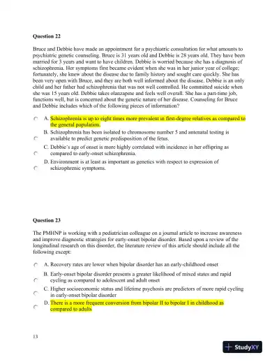 NURS6660 Walden University Psychology Final Exam With Answers (75 Solved Questions) - Page 14 preview image
