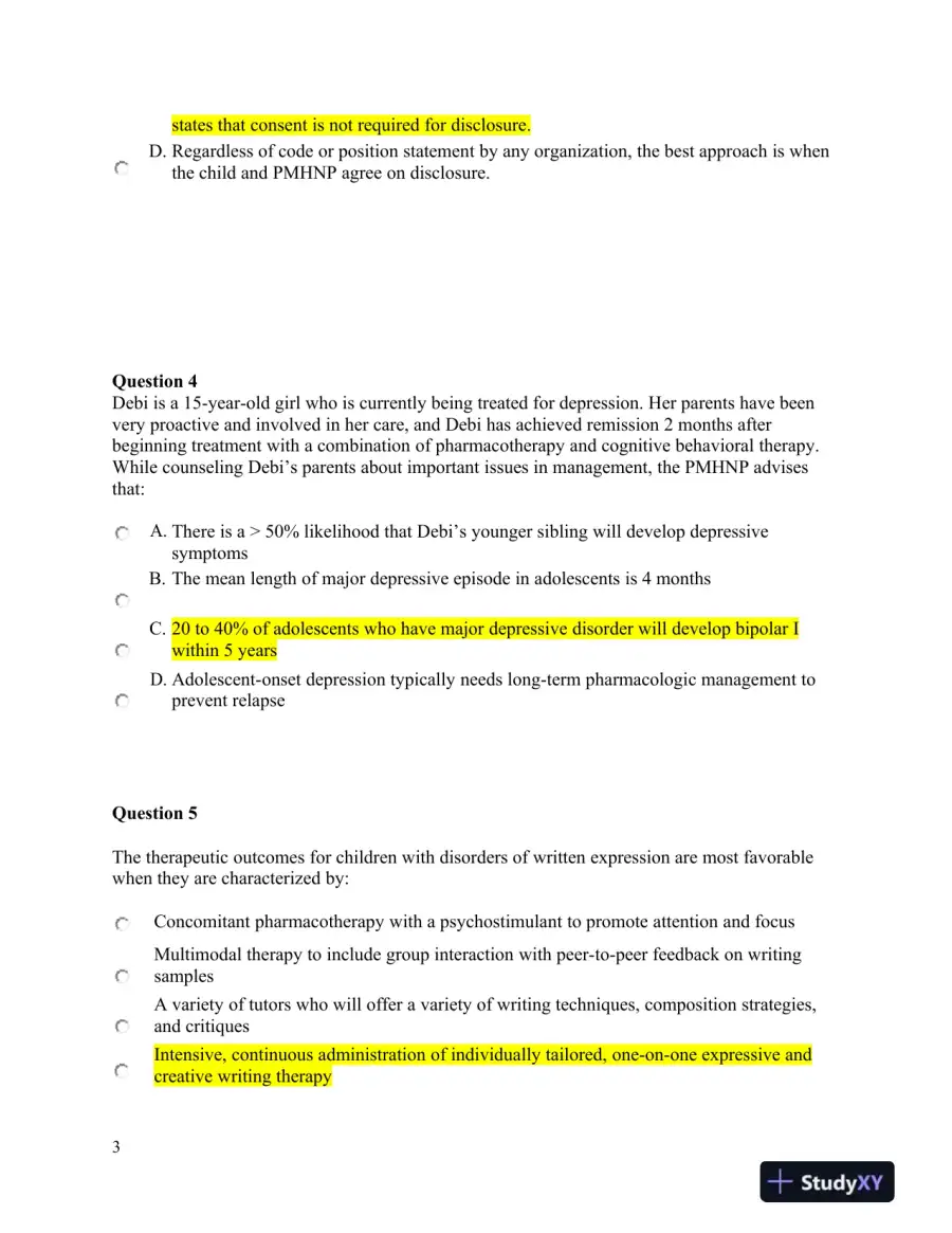 NURS6660 Walden University Psychology Final Exam With Answers (75 Solved Questions), page 4