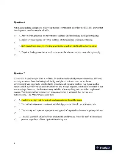 NURS6660 Walden University Psychology Final Exam With Answers (75 Solved Questions) - Page 5 preview image