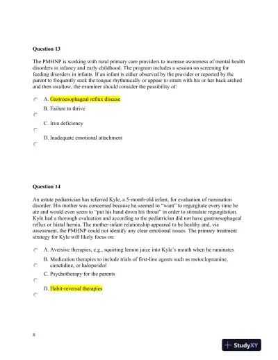 NURS6660 Walden University Psychology Final Exam With Answers (75 Solved Questions) - Page 9 preview image
