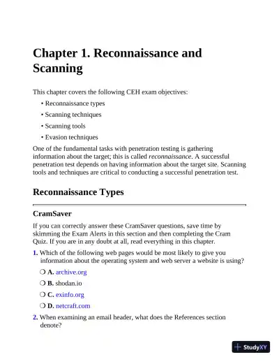 Certified Ethical Hacker CEH Exam Cram (2022) - Page 29 preview image