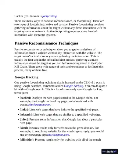 Certified Ethical Hacker CEH Exam Cram (2022) - Page 31 preview image