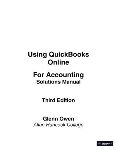 Solution Manual For Using QuickBooks Online for Accounting, 3rd Edition - Page 1 preview image