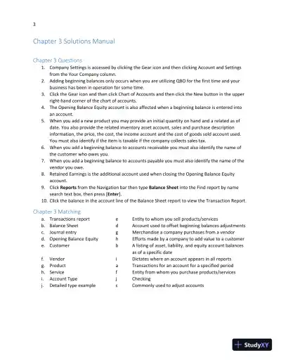 Solution Manual For Using QuickBooks Online for Accounting, 3rd Edition - Page 7 preview image