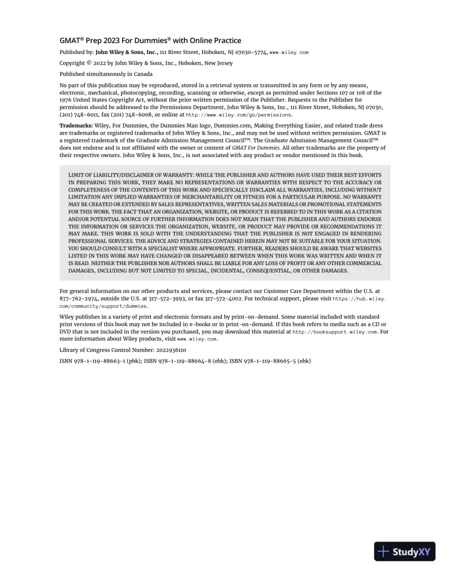 GMAT Prep 2023 For Dummies With Online Practice (2022), page 9