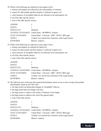 Test Bank For The Legal Environment Of Business, 12th Edition - Page 11 preview image