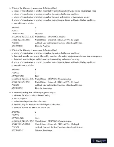 Test Bank For The Legal Environment Of Business, 12th Edition - Page 3 preview image