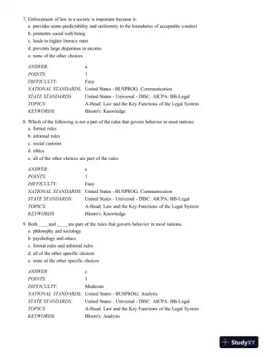 Test Bank For The Legal Environment Of Business, 12th Edition - Page 4 preview image