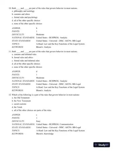Test Bank For The Legal Environment Of Business, 12th Edition - Page 5 preview image
