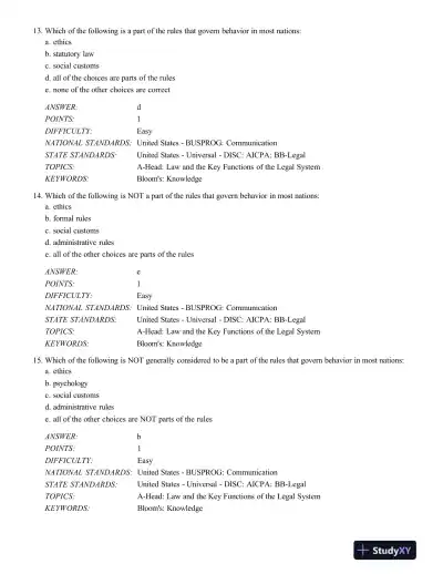 Test Bank For The Legal Environment Of Business, 12th Edition - Page 6 preview image