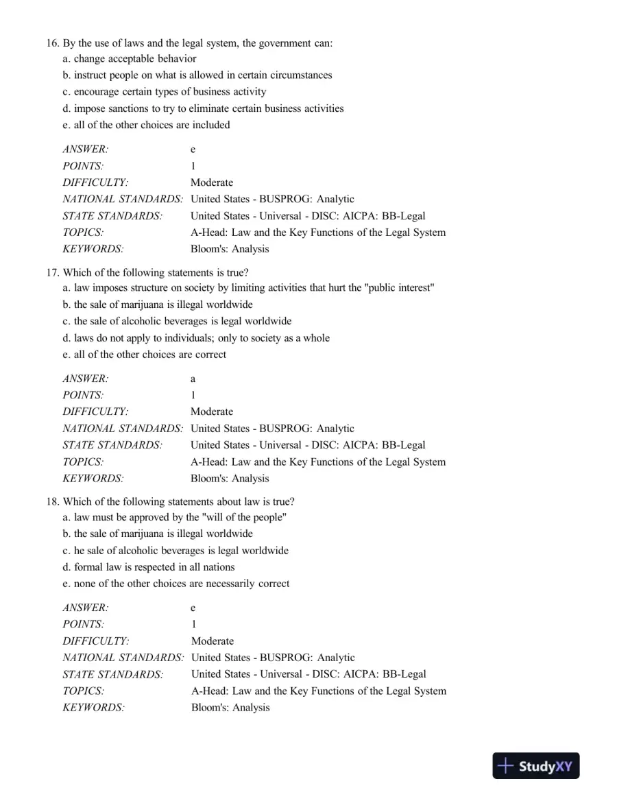 Test Bank For The Legal Environment Of Business, 12th Edition, page 7