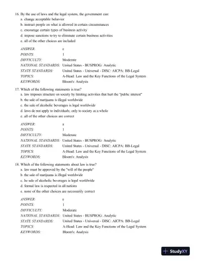 Test Bank For The Legal Environment Of Business, 12th Edition - Page 7 preview image