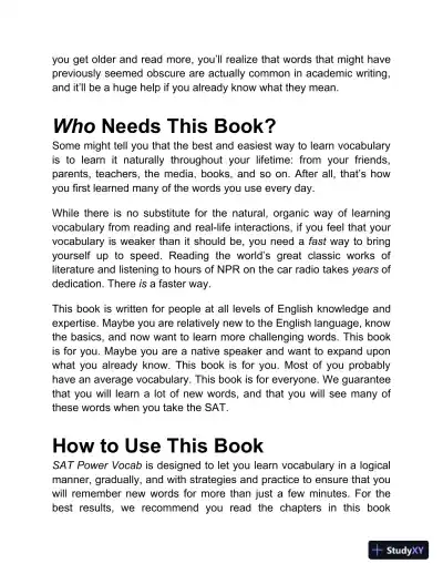 SAT Power Vocab : A Complete Guide to Vocabulary Skills and Strategies for the SAT (2024) - Page 17 preview image