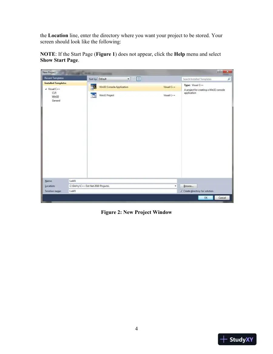 COMP122 Week 1 iLab - Introduction to Visual C++.NET and Basic Console Programming, page 5
