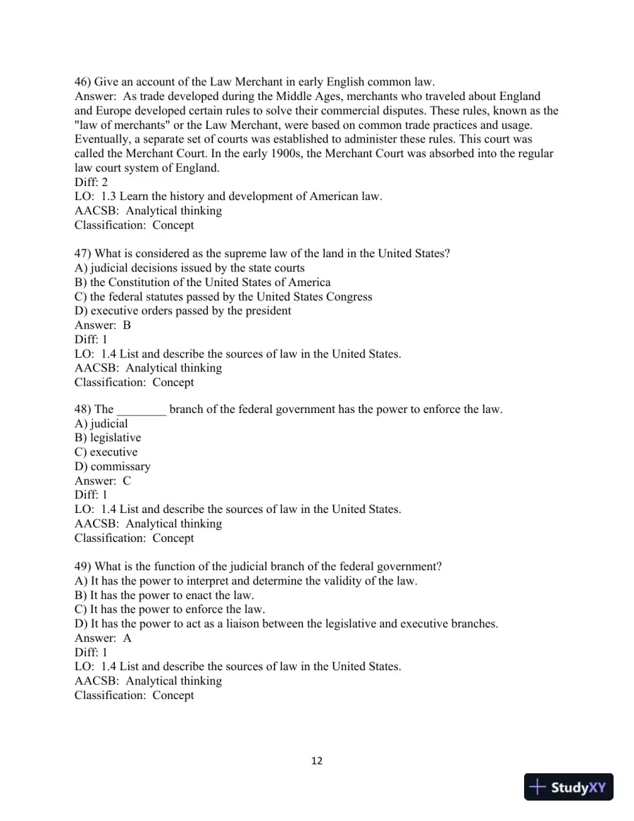 Test Bank for Business Law, 10th Edition, page 13