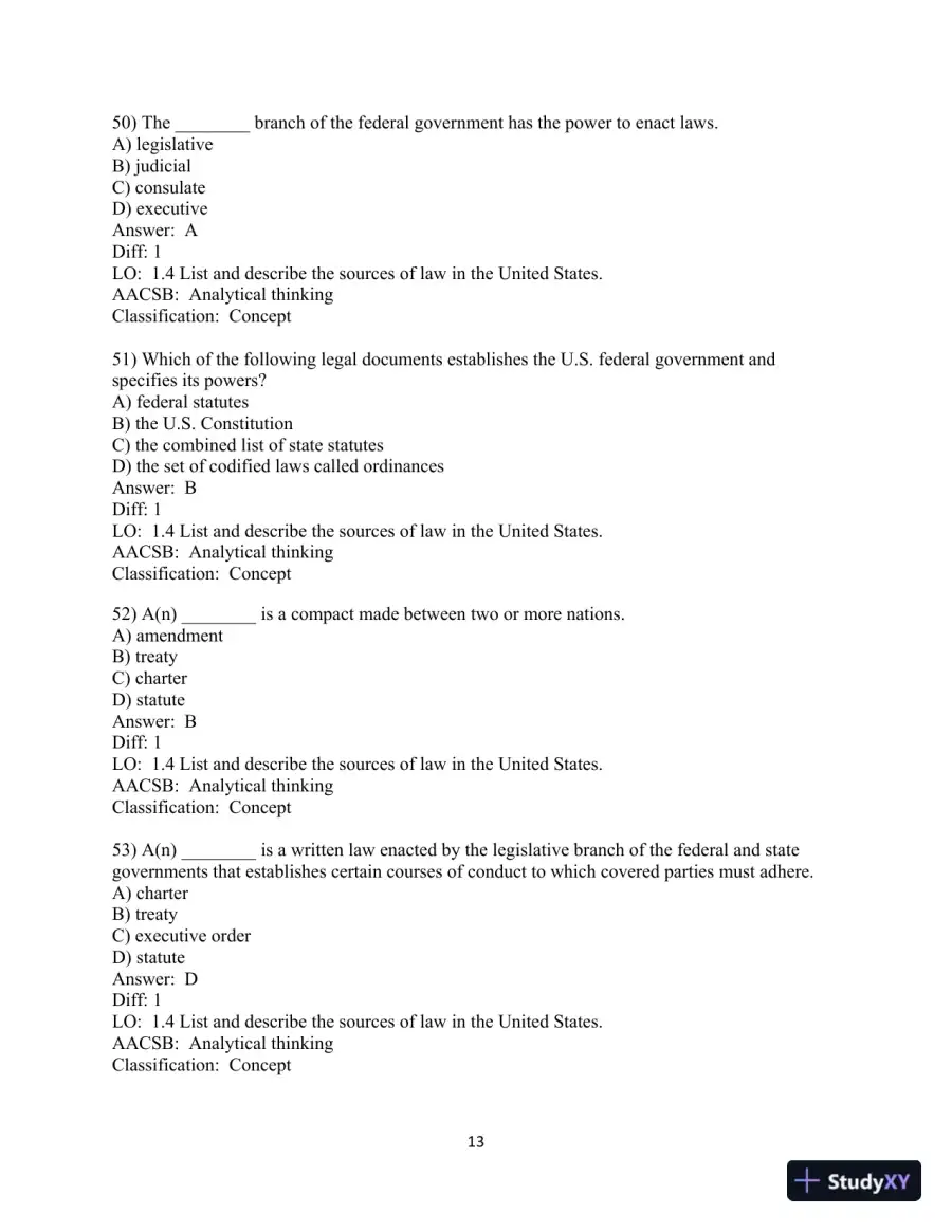 Test Bank for Business Law, 10th Edition, page 14