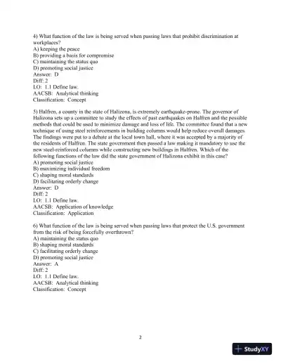 Test Bank for Business Law, 10th Edition - Page 3 preview image