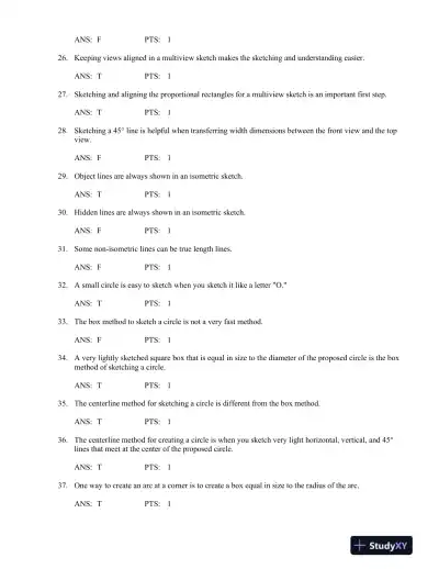 Print Reading for Engineering and Manufacturing Technology 3rd Edition Test Bank - Page 12 preview image