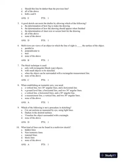 Print Reading for Engineering and Manufacturing Technology 3rd Edition Test Bank - Page 14 preview image