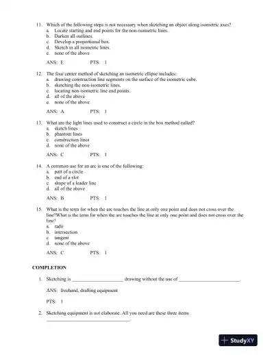 Print Reading for Engineering and Manufacturing Technology 3rd Edition Test Bank - Page 15 preview image