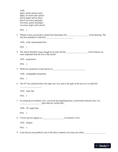Print Reading for Engineering and Manufacturing Technology 3rd Edition Test Bank - Page 16 preview image