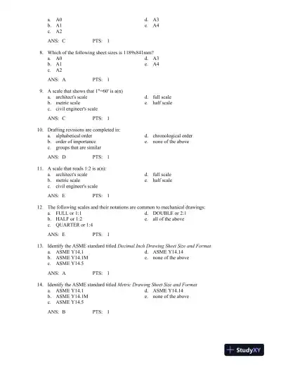 Print Reading for Engineering and Manufacturing Technology 3rd Edition Test Bank - Page 4 preview image