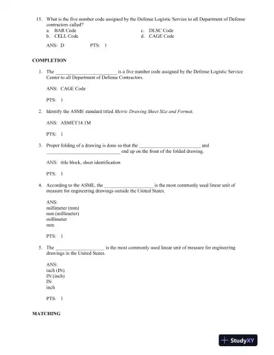Print Reading for Engineering and Manufacturing Technology 3rd Edition Test Bank - Page 5 preview image