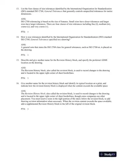 Print Reading for Engineering and Manufacturing Technology 3rd Edition Test Bank - Page 9 preview image