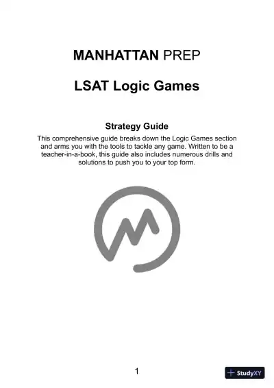 LSAT Logic Games (Manhattan Prep LSAT Strategy Guides) (2020) - Page 3 preview image
