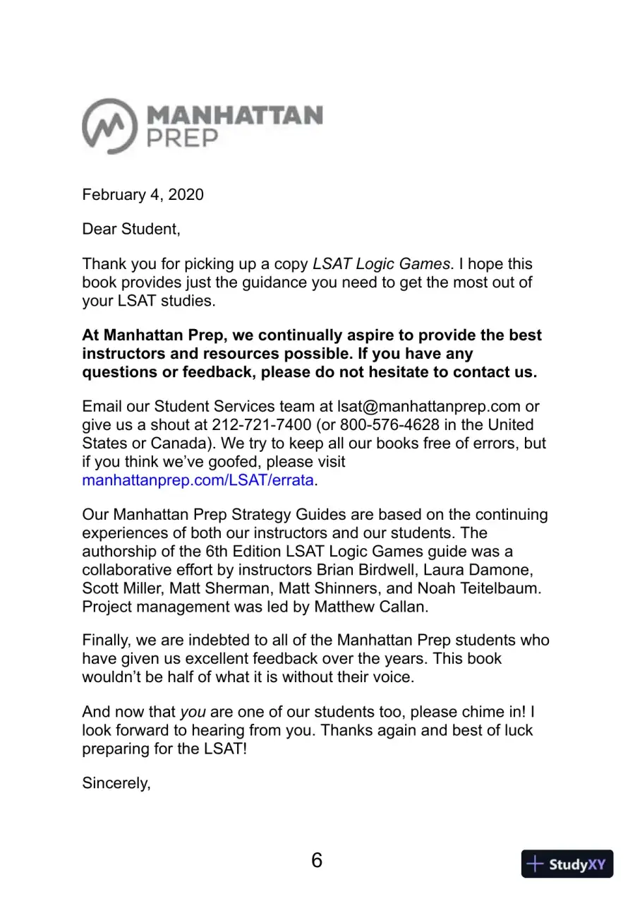 LSAT Logic Games (Manhattan Prep LSAT Strategy Guides) (2020), page 8
