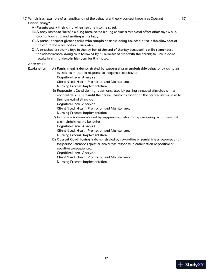 Health Promotion Strategies Through The Life Span , 8th Edition Test Bank, page 13