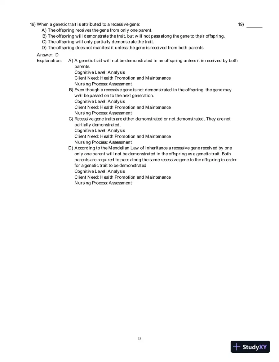 Health Promotion Strategies Through The Life Span , 8th Edition Test Bank, page 16