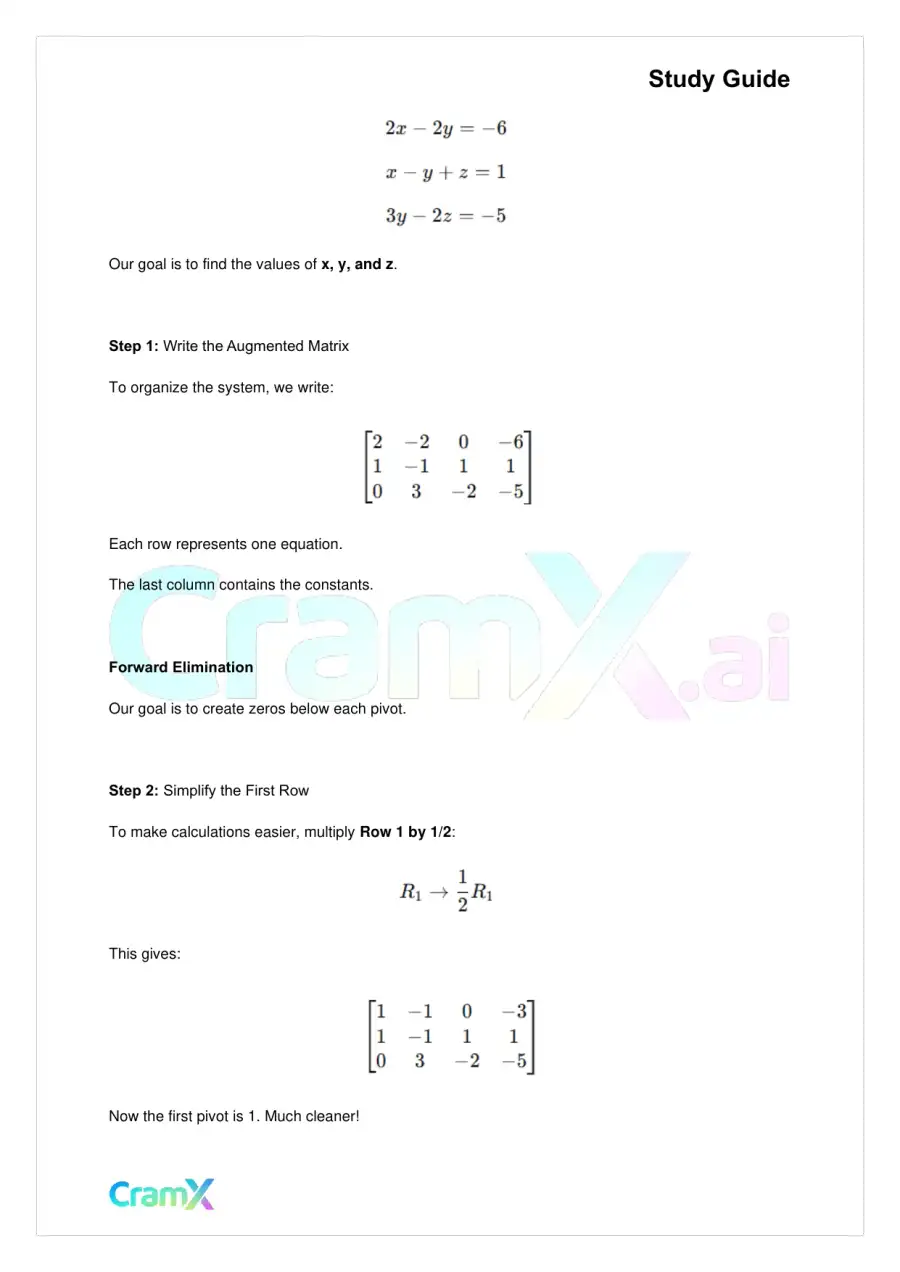 Linear Algebra – Linear Systems, page 10