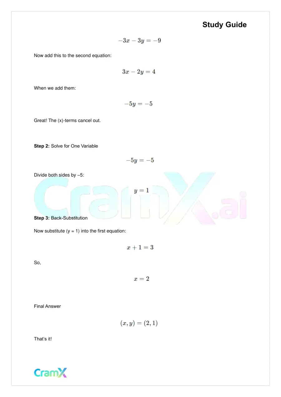 Linear Algebra – Linear Systems, page 2