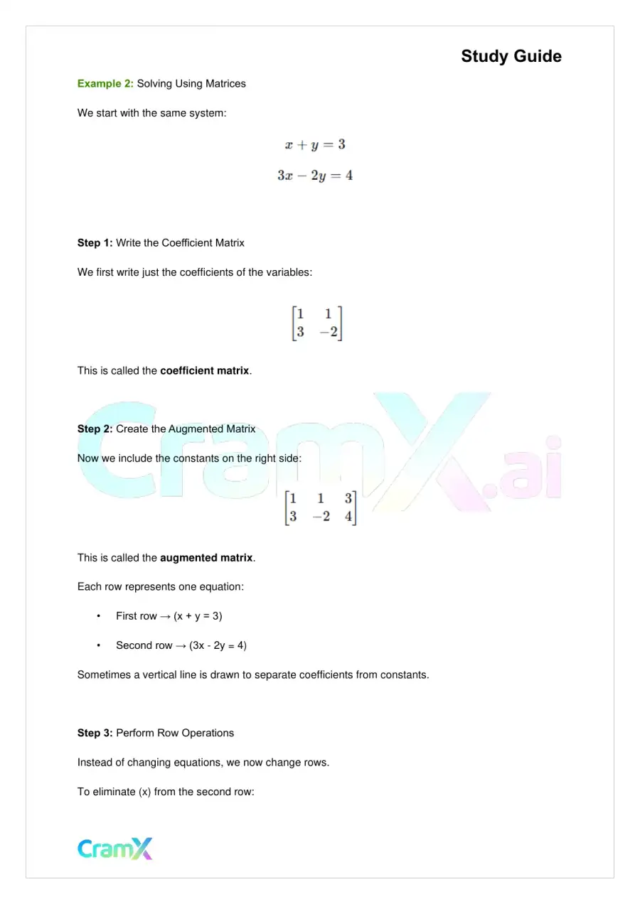 Linear Algebra – Linear Systems, page 3