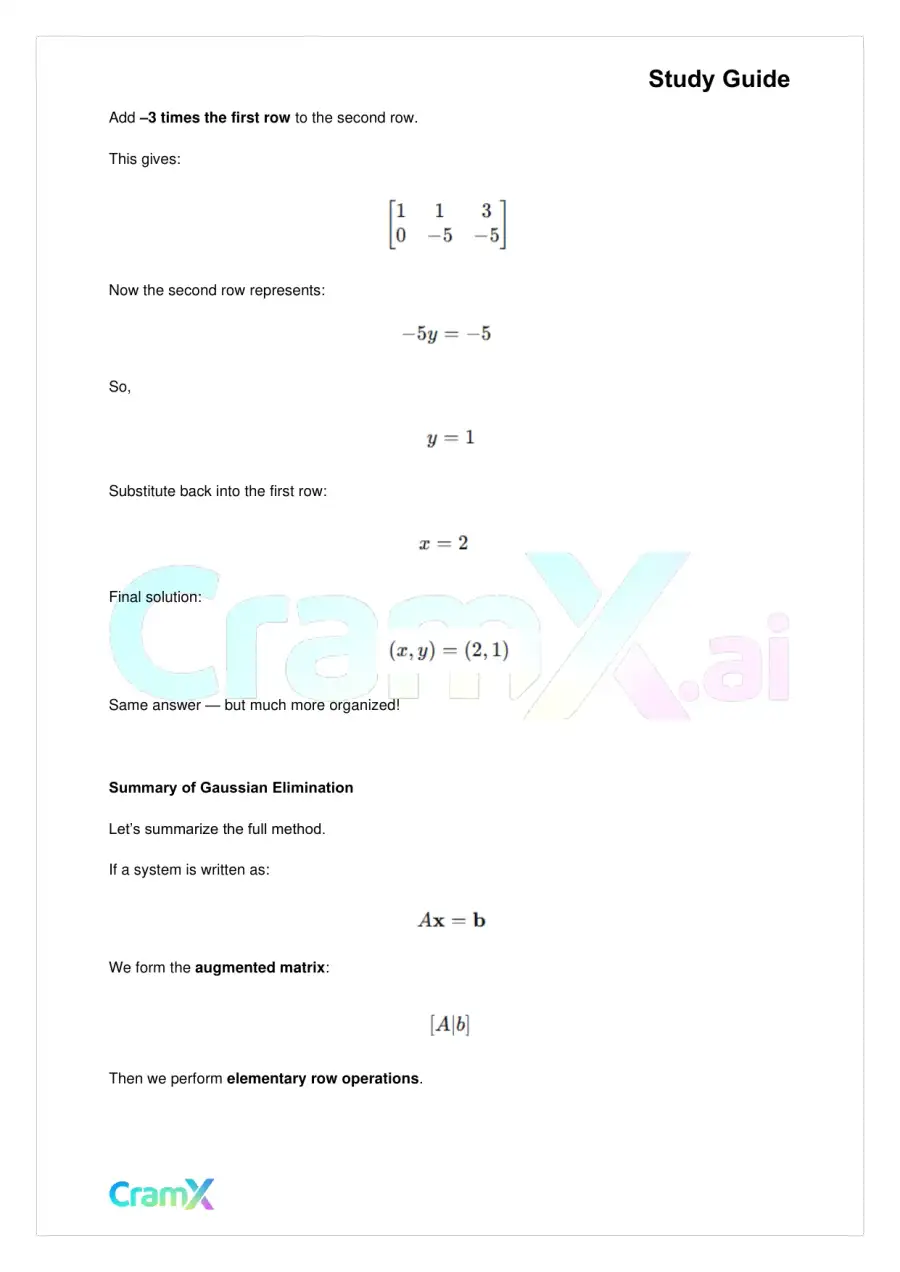 Linear Algebra – Linear Systems, page 4