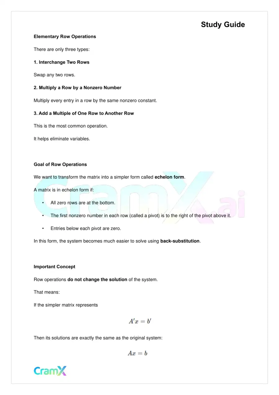 Linear Algebra – Linear Systems, page 5