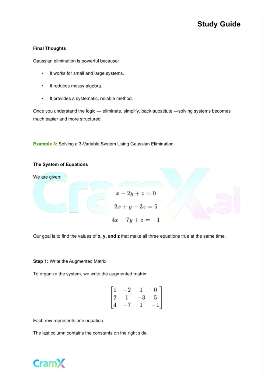 Linear Algebra – Linear Systems, page 6