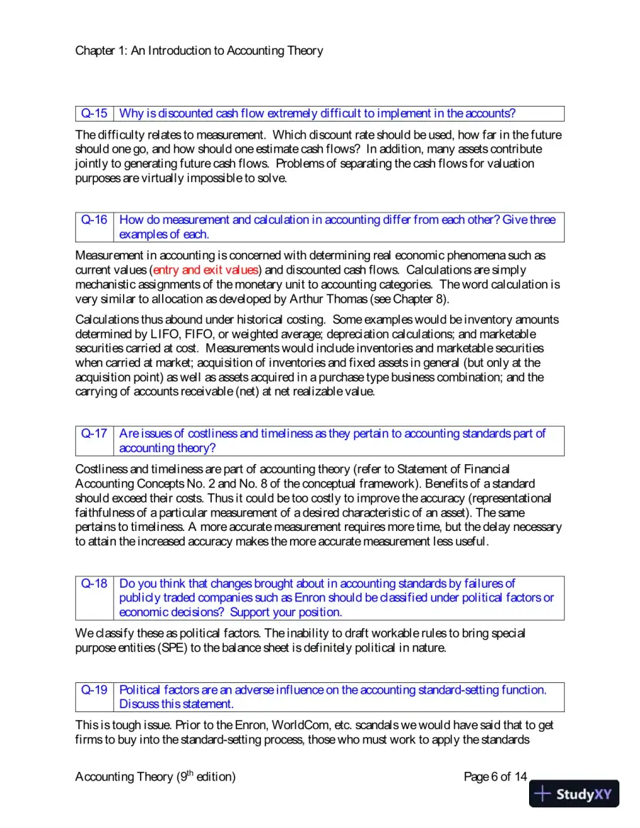 Solution Manual for Accounting Theory: Conceptual Issues in a Political and Economic Environment, 9th Edition, page 7