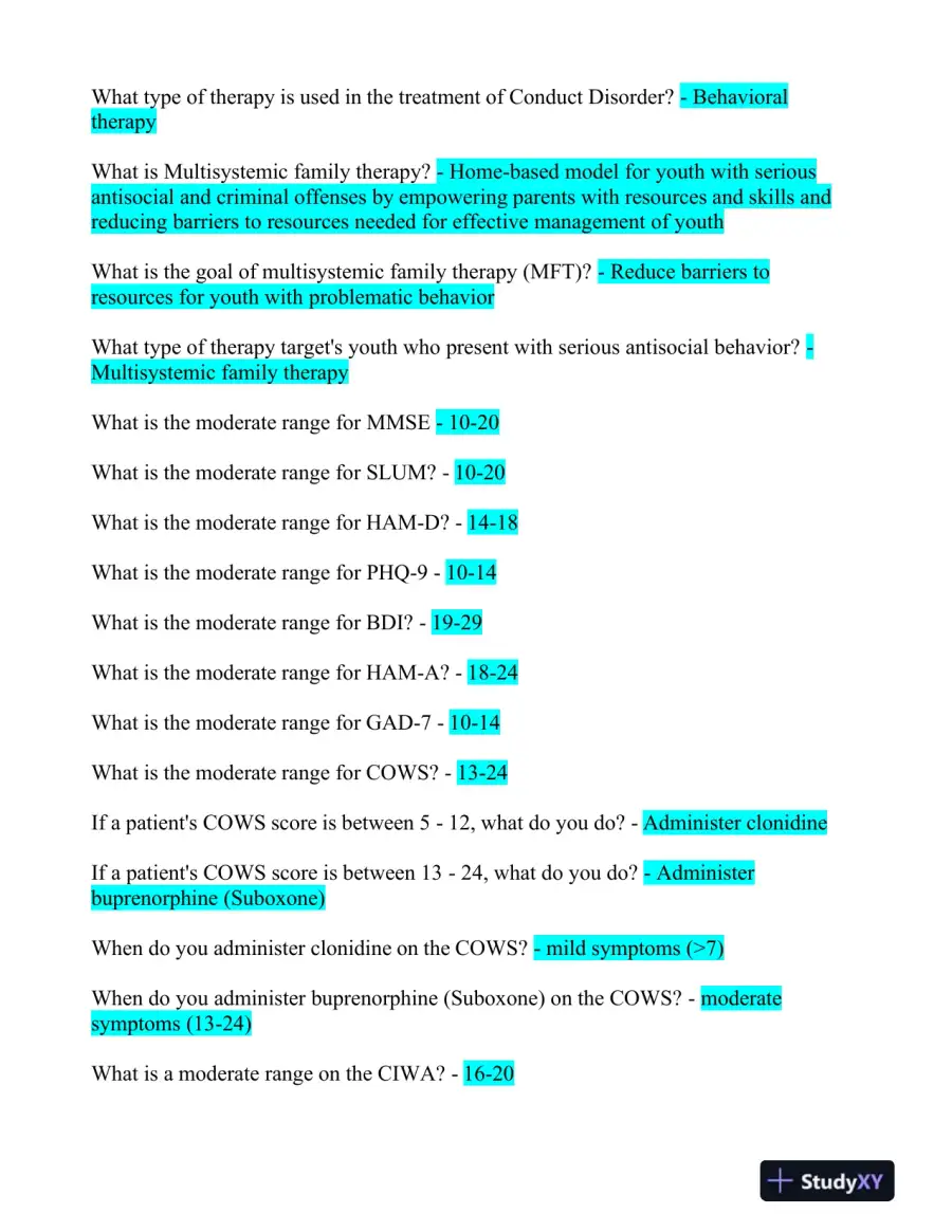 2023 LMR Mental Health PMHNP Certification Review Exam With Answers (520 Solved Questions), page 12