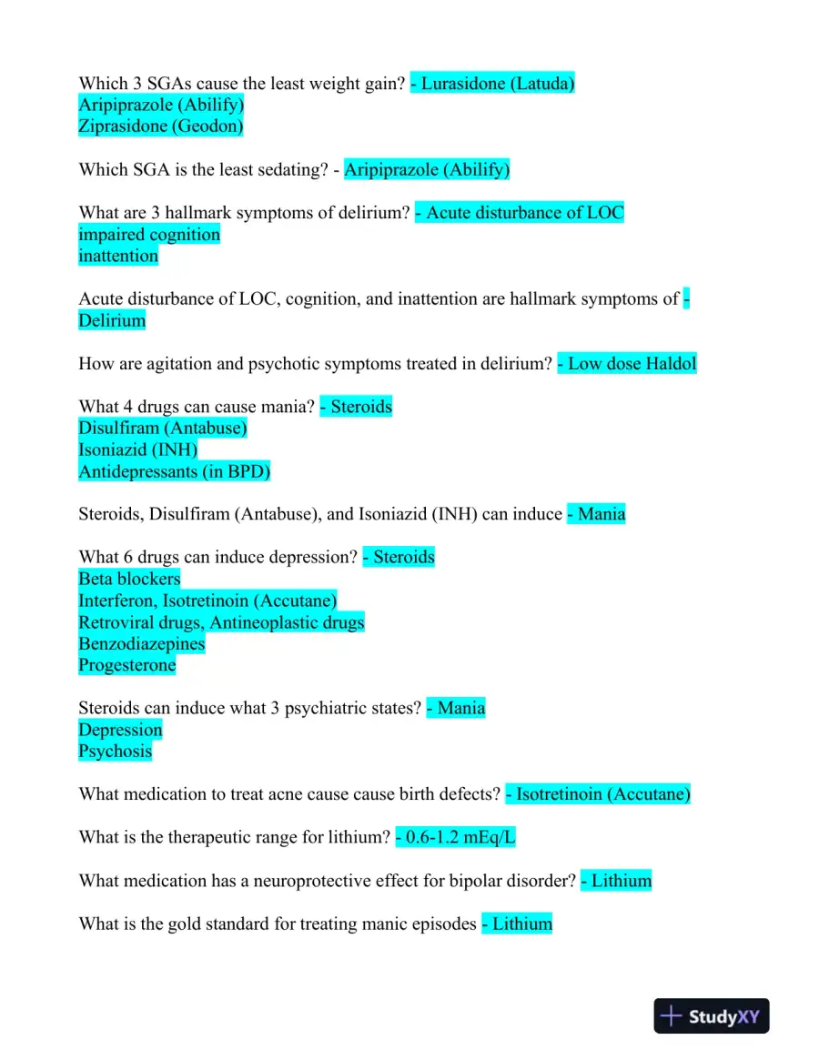 2023 LMR Mental Health PMHNP Certification Review Exam With Answers (520 Solved Questions), page 5