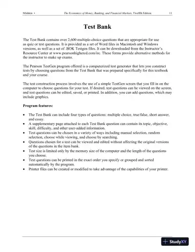 Solution Manual for The Economics of Money, Banking and Financial Markets, 12th Edition - Page 10 preview image