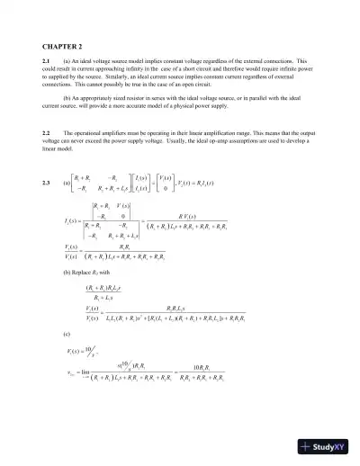 Solution Manual For Feedback Control Systems, 5th Edition - Page 1 preview image